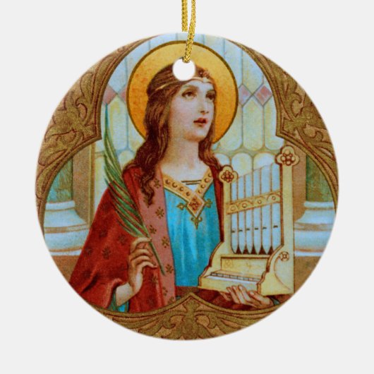 St. Cecilia von Rom (BK 003) Keramik Ornament (Vorne)