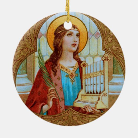 St. Cecilia von Rom (BK 003) Keramik Ornament (Hinten)