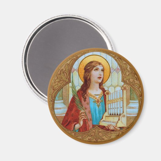 St. Cecilia von Rom (BK 003) Magnet (Vorderseite/Rückseite)