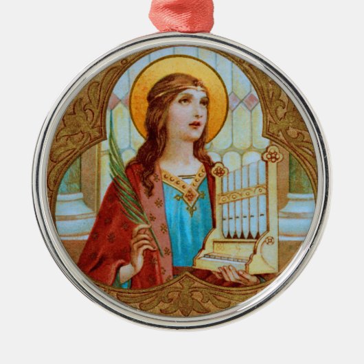 St. Cecilia von Rom (BK 003) Ornament Aus Metall (Vorne)