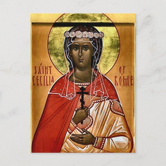 St. Cecilia von Rom Orthodoxe Christliches Symbol Postkarte (Vorderseite)