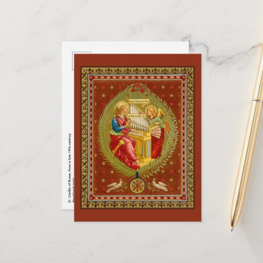St. Cecilia von Rom (SNV 36) Vertikale Postkarte (Vorderseite/Rückseite Beispiel)