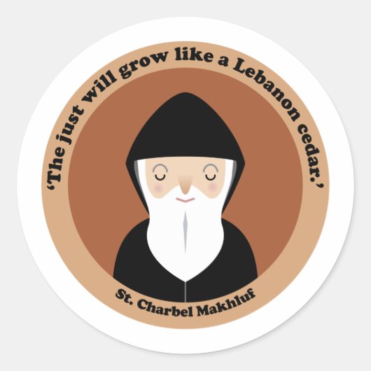 St. Charbel Makhluf Runder Aufkleber (Vorderseite)