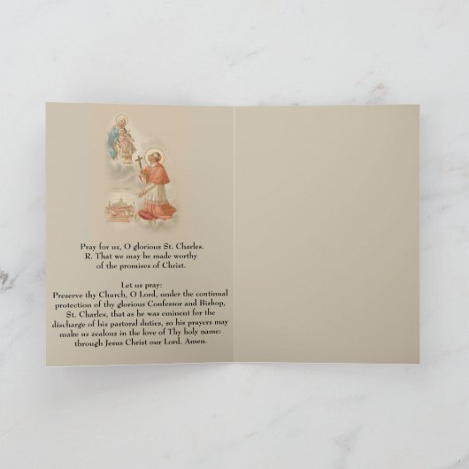 St Charles Borromeo Karte (Innenseite)