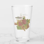 St Charles ILLINOIS 1871 MAP FOX RIVER KANE LANDKR Glas (Rückseite)