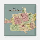St Charles ILLINOIS 1871 MAP FOX RIVER KANE LANDKR Magnet (Vorne)