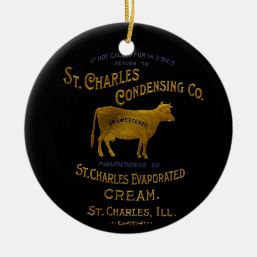 St Charles Illinois DAIRY COW MILK CREAM 1899 Keramik Ornament (Vorne)