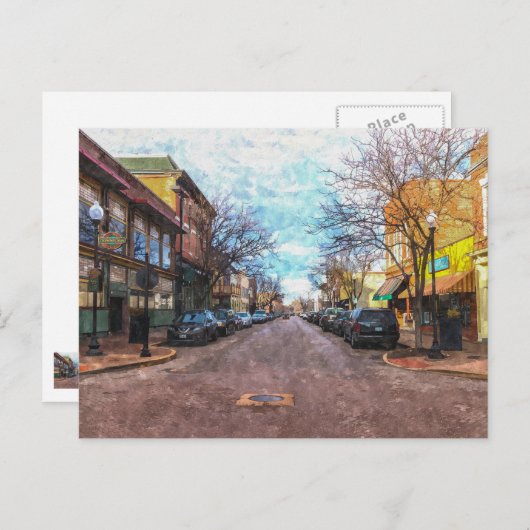 St Charles Main St Painterly Postcard Postkarte (Vorne/Hinten)