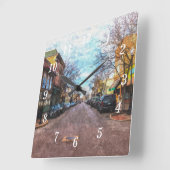 St Charles Main St Painterly Wall Clock Quadratische Wanduhr (Winkel)