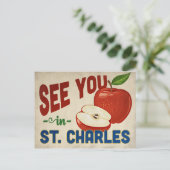 St. Charles Missouri Apple - Vintage Travel Postkarte (Stehend Vorderseite)