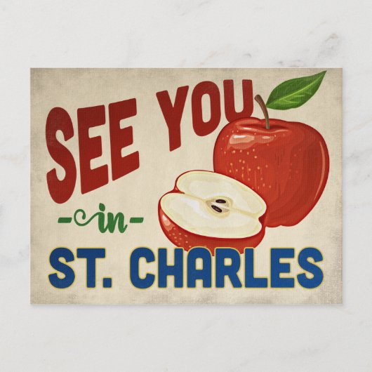 St. Charles Missouri Apple - Vintage Travel Postkarte (Vorderseite)