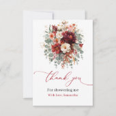St chic Herbst-Terrakotta-Boho-Blumen-Dankeskarten Dankeskarte (Vorderseite)