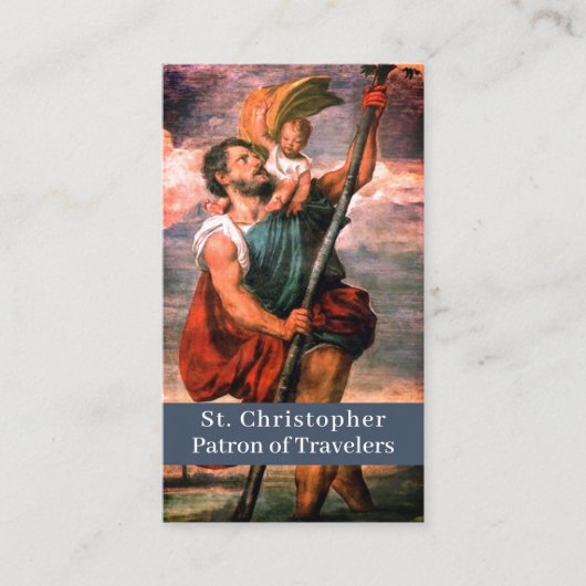 St Christopher Customizable Prayer Card Telefonnummerkarte (Vorderseite)