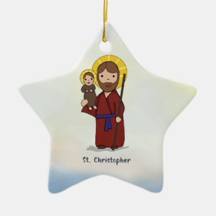 St. Christopher Festtag Heiliger Keramik Ornament