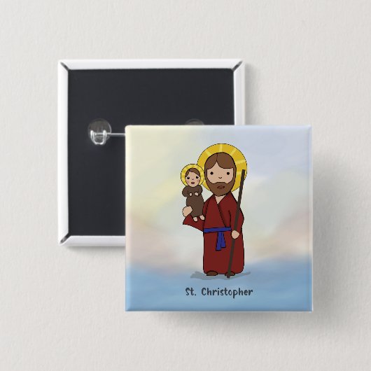 St. Christopher Festtag St. Christopher Button (Vorne & Hinten)