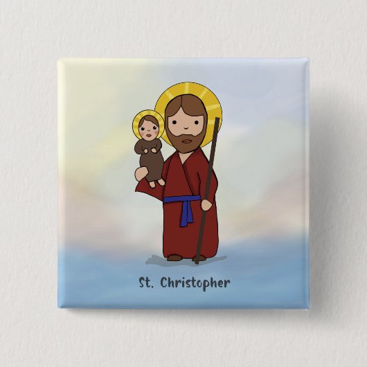St. Christopher Festtag St. Christopher Button (Vorderseite)