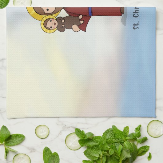 St. Christopher Festtag St. Christopher Geschirrtuch (Gefaltet)