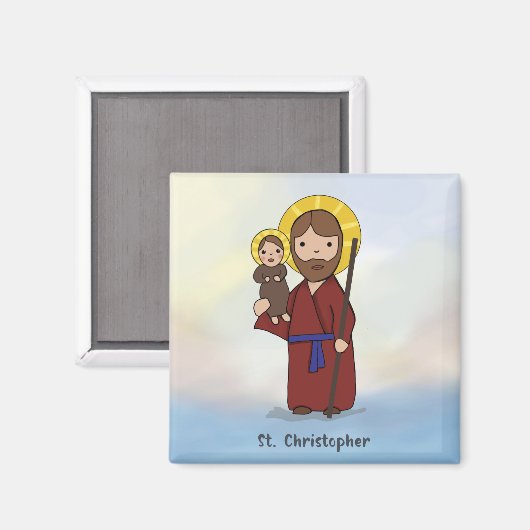 St. Christopher Festtag St. Christopher Magnet (Vorderseite/Rückseite)