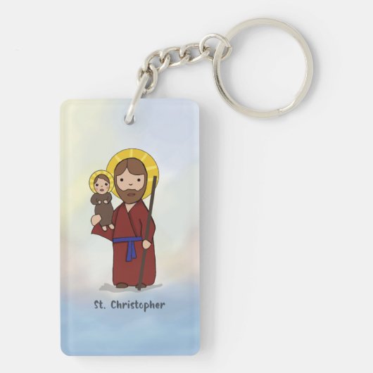 St. Christopher Festtag St. Christopher Schlüsselanhänger (Rückseite)