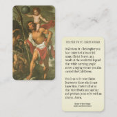 St. Christopher Jesus Religiöses katholisches Gebe Platzkarte (Vorne/Hinten)
