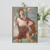 St Christopher Patron St. Travel Prayer Card (Stehend Vorderseite)
