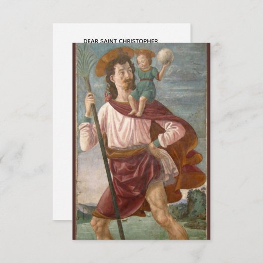 St Christopher Patron St. Travel Prayer Card (Vorne/Hinten)