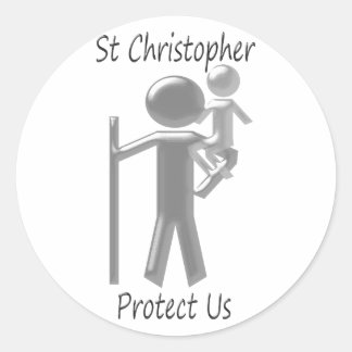 St Christopher Runder Aufkleber