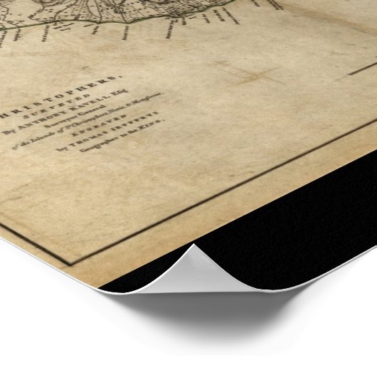 St. Christopher (St. Kitts), Karibik Karte Poster (Ecke)