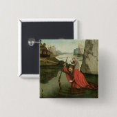 St Christopher, welches das Christus-Kind trägt Button (Vorne & Hinten)