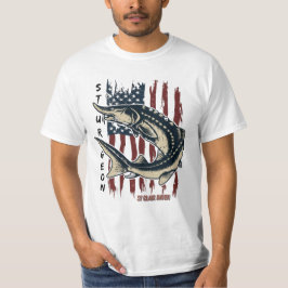 St Clair River Störfisch mit Flaggenhemd T-Shirt