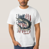 St Clair River Sturgeon Fish with Flag Shirt (Vorderseite)