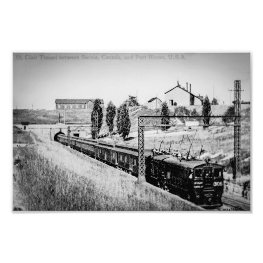 St. Clair River Tunnel Vintage Postkarte Fotodruck (Vorne)
