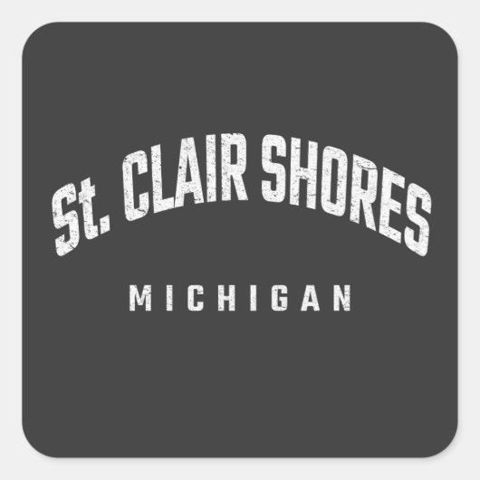 St. Clair Shores Michigan MI Quadratischer Aufkleber (Vorderseite)