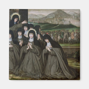 St. Claire mit ihrer Schwester, Agnes und Nonnen Magnet
