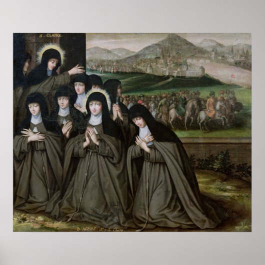 St. Claire mit Schwester, Agnes und Nonnen Poster (Vorne)
