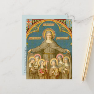 St. Clara von Assisi & Nonnen (SAU 027b) Postkarte