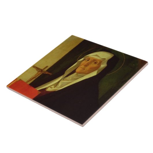 St. Clare, c.1485-90 (Tempera auf Platte) Fliese (Seite)