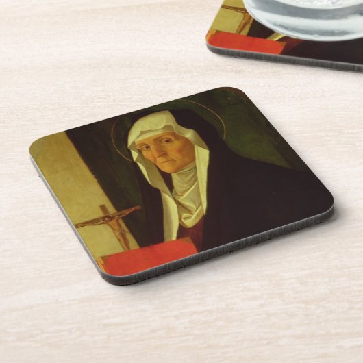 St. Clare, c.1485-90 (Tempera auf Platte) Untersetzer (Linke Seite)