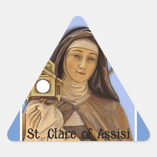 St Clare of Assisi Dreieckiger Aufkleber (Vorderseite)
