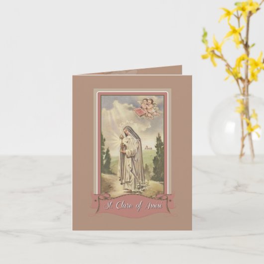St. Clare of Assisi Note Card Karte (Gelbe Blume)