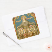 St. Clare of Assisi & Nuns (SAU 027) Quadratischer Aufkleber (Umschlag)