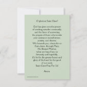 St. Clare of Assisi Prayer Card (Rückseite)