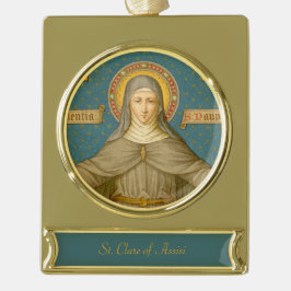 St. Clare of Assisi (SAU 027) Banner-Ornament Gold