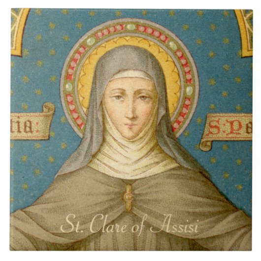 St. Clare of Assisi (SAU 027) Keramik Tile 1 Fliese (Vorderseite)