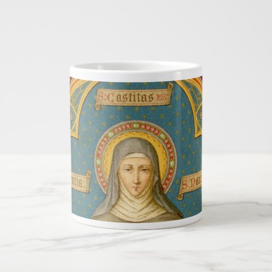St. Clare of Assisi & Scrolls of Vows (SAU 027) XL Jumbo-Tasse (Vorderseite)