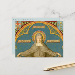 St. Clare of Assisi & Scrolls (SAU 027) Postkarte