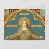 St. Clare of Assisi & Scrolls (SAU 027) Postkarte (Vorderseite)