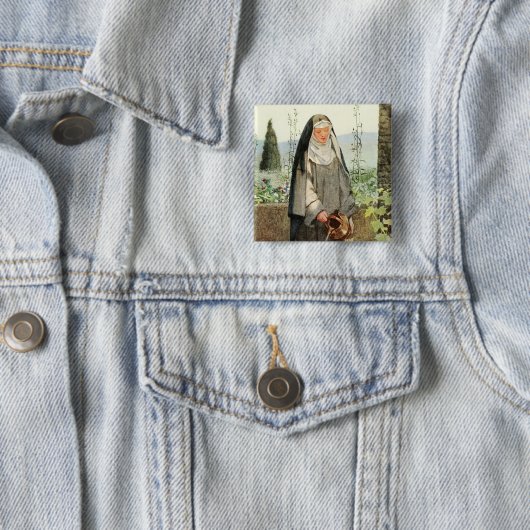 St. Clare of Assisi Watering Blume (M 065) Button (Beispiel)