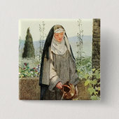 St. Clare of Assisi Watering Blume (M 065) Button (Vorderseite)