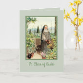St Clare of Assisi Watering Blume (M 065) Karte (Gelbe Blume)
